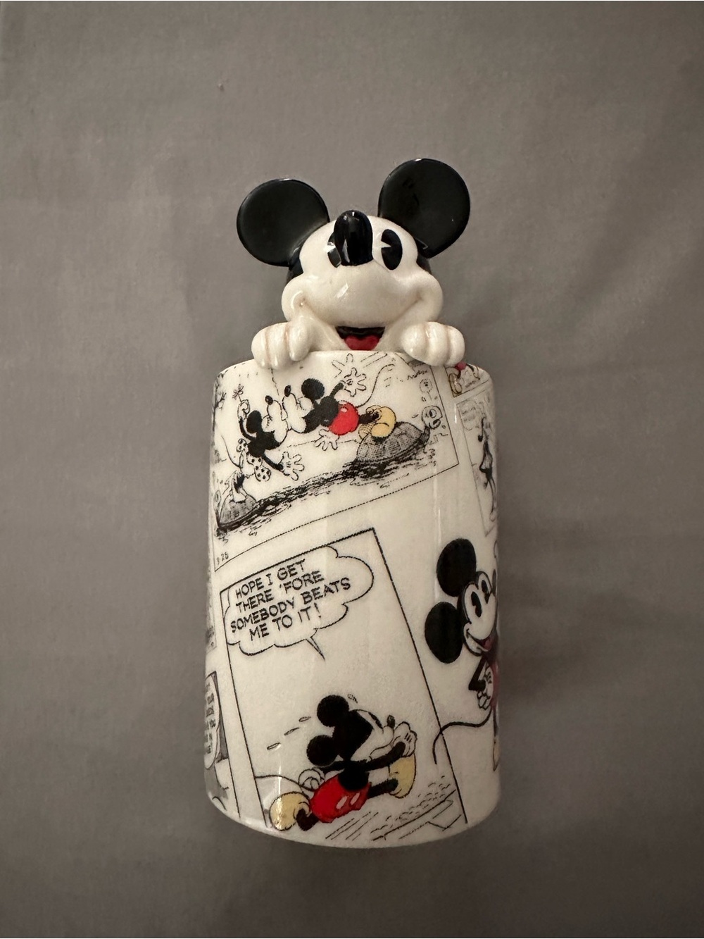 Hallmark Disney Mickey Mouse Comic Ceramic Cup with Black Ears and Red Accents
